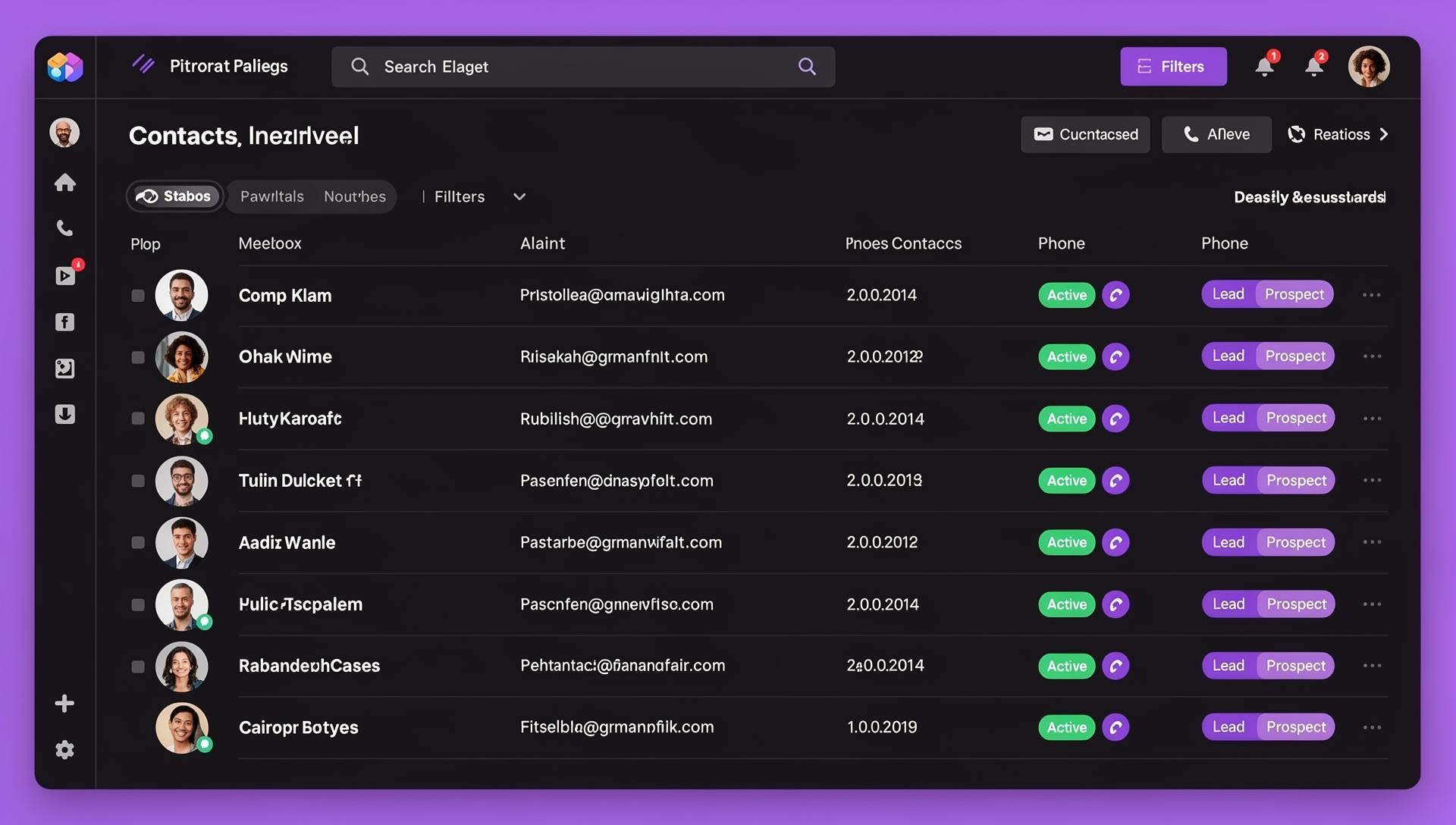 Captura de Gestión de Contactos - software de gestión empresarial